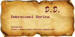 Debreczeni Dorina névjegykártya